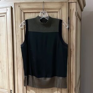 Black and green mock turtleneck tank